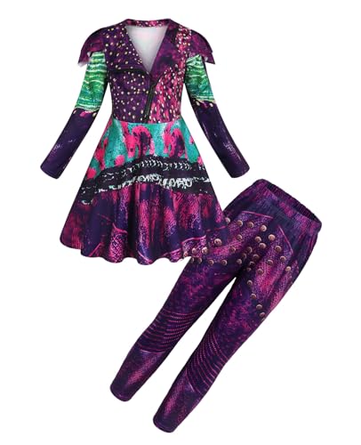 Febbabe Descendants Costume for Girls Kids Mal Costume World Book Day Cosplay Princess Dressing up Halloween Fancy Dress Carnival Christmas Outfit 2 Piece Set Party Clothing Gift 7-8 Years Febbabe Descendants Costume for Girls Kids Mal Costume World Book Day Cosplay Princess Dressing up Halloween Fancy Dress Carnival Christmas Outfit 2 Piece Set Party Clothing Gift 7-8 Years von Febbabe