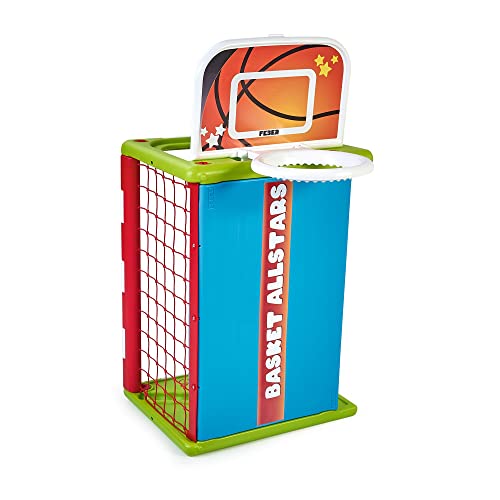 FEBER - Activity Cube 4 in 1, Aktivitätswürfel, komplettes Spielzeug, 3 Sportarten: Fußball, Basketball und Golf, ist ein Tisch, inklusive Zubehör, um Aktivität Kinder zu fördern, Famosa (FEB03000) von Feber