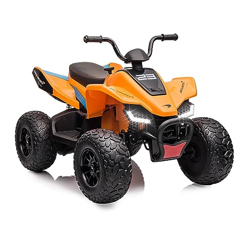 FEBER - Quad McLaren MCL 35 Liveries JL212 | Original Modell, 12V Batterie, LED Lichter, 3-6 km/h Geschwindigkeit - Kinder ab 3 Jahren - Stabil und Sicher, Kinderquad von Famosa