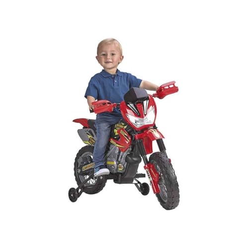 Feber - 6V Motorrad Cross, 400F, 6 V, Schwarz, Grau, Rot, Gelb (Famosa 800011250) von Famosa