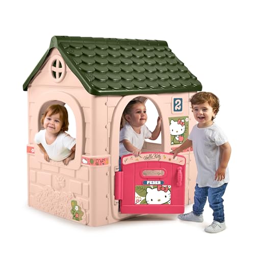 Feber - Hello Kitty House, Kinderhaus mit Klapptür, Mit Aufklebern zur Dekoration des Hauses, Farben resistent gegen Sonnenlicht, Einfacher Aufbau, Ab 2 Jahren, Famosa (FE201000) von Feber