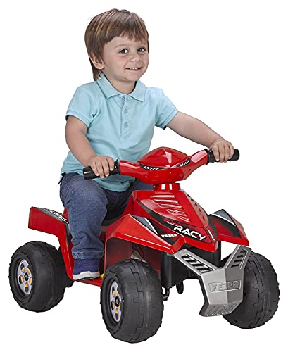 FEBER - Quad Racy 6V, Elektroauto für Kinder von 18 Monaten bis 3 Jahren, mit Gaspedal, große, robuste Räder für Stabilität, bis zu 40 min Akku, inkl. Ladegerät, FAMOSA (800011252) von Feber