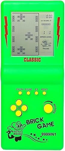 Febotak 3,5-Zoll-Blockspielkonsole mit großem Bildschirm, Blockspiele, Panzer-/Renn-/Spiele, 23 integrierte Klassische Spiele, nostalgisches Puzzle (Green) von Febotak