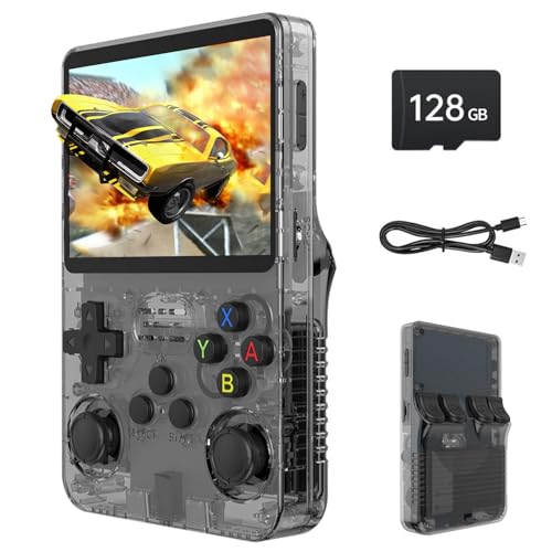 Febotak R36S Retro-Handheld-Spielkonsole, 3,5-Zoll-IPS-Bildschirm, 128 GB Speicher, über 40.000 Spiele, basierend auf LINXU Open Source ARKOS, 3500-mAh-Akku von Febotak
