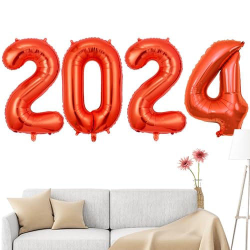2024 Folienballons Zahlenballons - 101,6 cm dekorative Luftballons - Glänzende ästhetische Riesen Universal 2024 Luftballons Gold für Abschlussdekorationen Fecfucy von Fecfucy