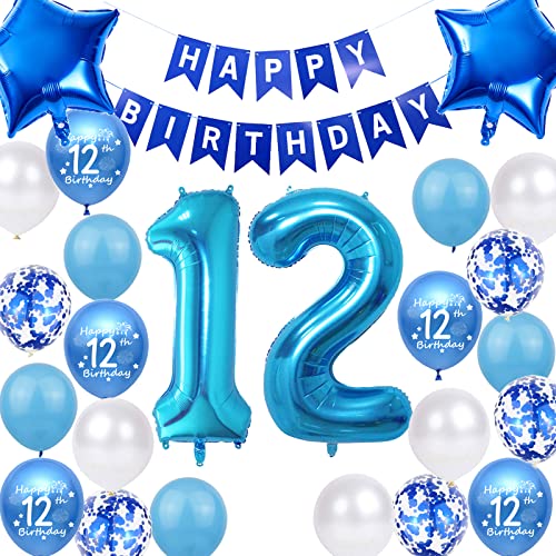 12. Geburtstagsdeko Junge, Luftballon 12. Geburtstag Blau, 12. Geburtstag Dekoration Blau, 12 Jahr Geburtstagsdeko Blau, Luftballon 12 Geburtstagdeko für Mädchen Jungen 12 Jahr Party Deko 12. Geburtstagsdeko Junge, Luftballon 12. Geburtstag Blau, 12. Geburtstag Dekoration Blau, 12 Jahr Geburtstagsdeko Blau, Luftballon 12 Geburtstagdeko für Mädchen Jungen 12 Jahr Party Deko von Fechy