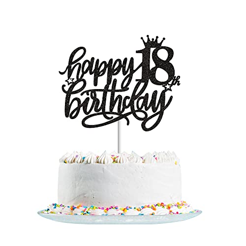 Happy 18th Birthday Cake Topper Black Glitter for Hello 18,Cheers to 18 Years,18 & Fabulous, 18th Birthday Cake Pick 18 Years Old Birthday Party Cake Decorations Happy 18th Birthday Cake Topper Black Glitter for Hello 18,Cheers to 18 Years,18 & Fabulous, 18th Birthday Cake Pick 18 Years Old Birthday Party Cake Decorations von Fechy