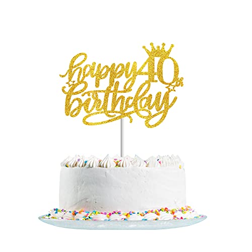 40.Geburtstag Tortendeko Gold, Glitzer 40. Geburtstag Kuchendeko, Happy 40th Birthday Cake Topper, 40 Jahre Geburtstag Torten Deko, 40. Geburtstag Party Kuchen Dekoration Frauen Mann(Gold) 40.Geburtstag Tortendeko Gold, Glitzer 40. Geburtstag Kuchendeko, Happy 40th Birthday Cake Topper, 40 Jahre Geburtstag Torten Deko, 40. Geburtstag Party Kuchen Dekoration Frauen Mann(Gold) von Fechy