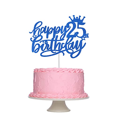 Tortendeko 25 Geburtstag Mann Frau, Blau Glitzer 25. Kuchendeko Geburtstag, Happy 25. Geburtstagstorte Topper, Kuchen Topper 25 Mann, Happy 25th Birthday Cake Topper(Blau) von Fechy