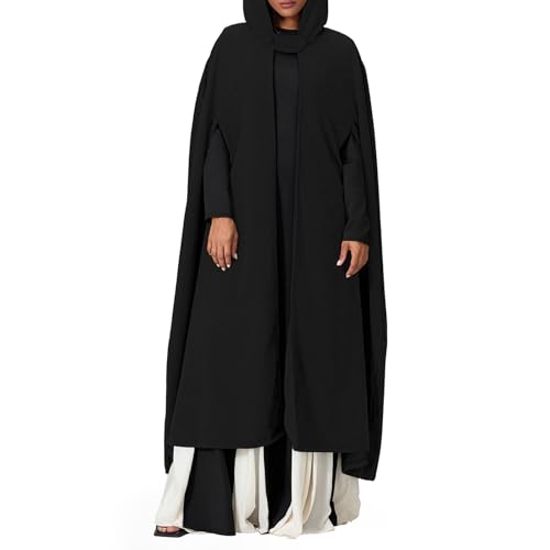 Feclmiyt Halloween-Hexenumhang mit Kapuze, mittelalterlicher Sensenmann-Umhang, Kostüme, Vintage, Cosplay, Robe, Wollumhang (A-03, XL) von Feclmiyt