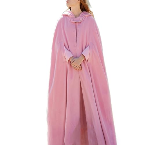 Feclmiyt Halloween-Hexenumhang mit Kapuze, mittelalterlicher Sensenmann-Umhang, Kostüme, Vintage, Cosplay, Robe, Wollumhang (A-06, XL) von Feclmiyt