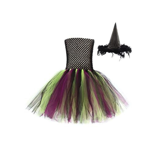 Feclmiyt Löwen-Kostüm für Mädchen, Kinder, Halloween-Tierkostüm, Deluxe, ärmellos, Tüll-Tutu-Kleid + Stirnband, Party-Bühnenkleid, Outfit (D-02, 6–7 Jahre) von Feclmiyt