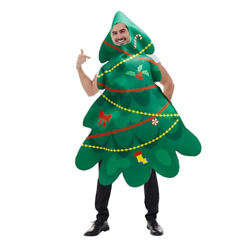 Feclmiyt Weihnachtsbaum-Kostüme für Damen und Herren, lustiges Weihnachtsbaum-Outfit für Erwachsene, Rollenspiel, Party-Requisiten, Clubwear (A-01, Einheitsgröße) von Feclmiyt