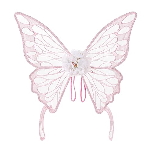 Schmetterlingsflügel für Erwachsene, Kinder, leichte Blumen-Dekoration, Feenflügel-Requisiten, Halloween-Kostüm, Zubehör, Party, Rollenspiel (A-2, Einheitsgröße) von Feclmiyt