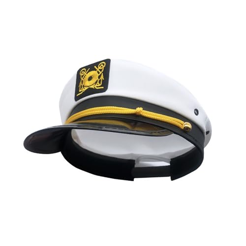 Fecovanti Kapitänsmütze, verstellbar, Yacht-Kapitänsmütze, Seemannsmütze, Seemannsmütze, Cosplay-Kostüm-Zubehör für Erwachsene (3) von Fecovanti