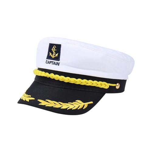 Fecovanti Kapitänsmütze, verstellbar, Yacht-Kapitänsmütze, Seemannsmütze, Seemannsmütze, Erwachsenenkostüm, Zubehör (2) von Fecovanti