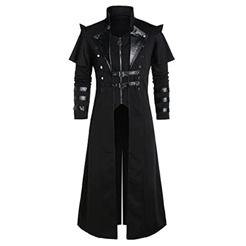 Feegow Herren Retro Renaissance Gothic Viktorianische Steampunk Frack Jacke, Mittelalter viktorianisch bestickte Smoking-Uniform von Feegow