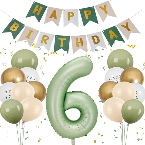 6. Geburtstag Deko Salbeigrüne, Deko 6 Geburtstag Mädchen Jungen, Geburtstagsdeko 6 Jahre, Olivgrün Zahl 6 Luftballon Happy Birthday Folienballon 6 Grün Gold, Ballon 6 Deko zum Geburtstag Mädchen 6. Geburtstag Deko Salbeigrüne, Deko 6 Geburtstag Mädchen Jungen, Geburtstagsdeko 6 Jahre, Olivgrün Zahl 6 Luftballon Happy Birthday Folienballon 6 Grün Gold, Ballon 6 Deko zum Geburtstag Mädchen von Feelairy
