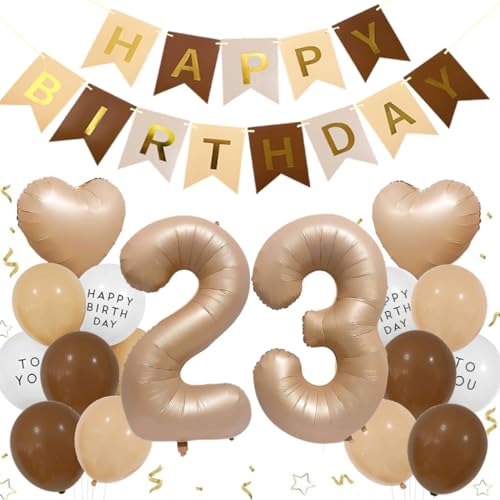 Feelairy Geburtstagsdeko 23 Jahre Frauen, 23 Geburtstag Deko Ballons Beige Creme Folienballon 23 Braun, Luftballon Beige Aprikose Happy Birthday Girlande, Ballon 23 Deko zum Geburtstag Männer Frauen Feelairy Geburtstagsdeko 23 Jahre Frauen, 23 Geburtstag Deko Ballons Beige Creme Folienballon 23 Braun, Luftballon Beige Aprikose Happy Birthday Girlande, Ballon 23 Deko zum Geburtstag Männer Frauen von Feelairy
