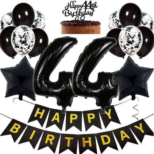 Feelairy Geburtstagsdeko 44 Jahre Frauen, Luftballon 44. Geburtstag Deko Männer, Schwarz Tortendeko Happy 44th Birthday Deko 44 Jahre Frau, Ballon 44. Geburtstag Mann Party Dekoration Set Feelairy Geburtstagsdeko 44 Jahre Frauen, Luftballon 44. Geburtstag Deko Männer, Schwarz Tortendeko Happy 44th Birthday Deko 44 Jahre Frau, Ballon 44. Geburtstag Mann Party Dekoration Set von Feelairy