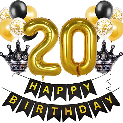 Feelairy Luftballon 20. Geburtstag Deko Mädchen, Ballon Geburtstagsdeko 20 Jahr Junge, Schwarz Gold Happy Birthday Deko Ballon 20 Geburtstag Mädchen Party Deko, Ballon 20. Geburtstag Dekoration Set Feelairy Luftballon 20. Geburtstag Deko Mädchen, Ballon Geburtstagsdeko 20 Jahr Junge, Schwarz Gold Happy Birthday Deko Ballon 20 Geburtstag Mädchen Party Deko, Ballon 20. Geburtstag Dekoration Set von Feelairy