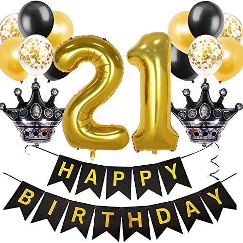 Feelairy Luftballon 21. Geburtstag Deko Mädchen, Ballon Geburtstagsdeko 21 Jahr Junge, Schwarz Gold Happy Birthday Deko Ballon 21 Geburtstag Mädchen Party Deko, Ballon 21. Geburtstag Dekoration Set Feelairy Luftballon 21. Geburtstag Deko Mädchen, Ballon Geburtstagsdeko 21 Jahr Junge, Schwarz Gold Happy Birthday Deko Ballon 21 Geburtstag Mädchen Party Deko, Ballon 21. Geburtstag Dekoration Set von Feelairy