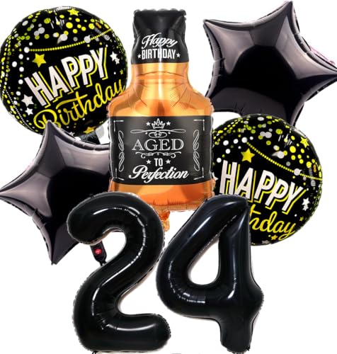 Feelairy Luftballon 24. Geburtstag Mann, 24 Geburtstag Deko Schwarz Ballons Whiskey Deko 24. Geburtstag Frauen, Geburtstagsdeko 24 Jahre Männer, Ballon Weinflasche Deko zum Geburtstag Frau 24 Feelairy Luftballon 24. Geburtstag Mann, 24 Geburtstag Deko Schwarz Ballons Whiskey Deko 24. Geburtstag Frauen, Geburtstagsdeko 24 Jahre Männer, Ballon Weinflasche Deko zum Geburtstag Frau 24 von Feelairy
