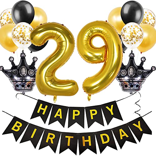 Feelairy Luftballon 29. Geburtstag Deko Frauen, Ballon Geburtstagsdeko 29 Jahr Männer, Schwarz Gold Happy Birthday Deko Ballon 29 Geburtstag Frau Party Deko, Ballon 29. Geburtstag Dekoration Set Feelairy Luftballon 29. Geburtstag Deko Frauen, Ballon Geburtstagsdeko 29 Jahr Männer, Schwarz Gold Happy Birthday Deko Ballon 29 Geburtstag Frau Party Deko, Ballon 29. Geburtstag Dekoration Set von Feelairy