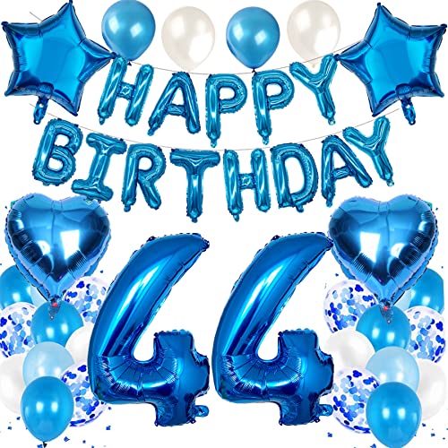 Feelairy Luftballon 44. Geburtstag Deko Männer Set, Blau Geburtstagsdeko 44 Jahre Mann, Folienballon Zahl 44 Blau, Luftballons Happy Birthday Banner Girlande, Ballon 44 Deko zum Geburtstag Mann Feelairy Luftballon 44. Geburtstag Deko Männer Set, Blau Geburtstagsdeko 44 Jahre Mann, Folienballon Zahl 44 Blau, Luftballons Happy Birthday Banner Girlande, Ballon 44 Deko zum Geburtstag Mann von Feelairy