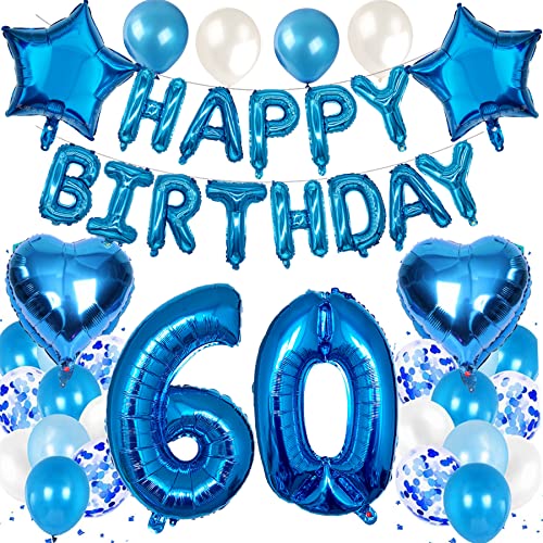 Feelairy Luftballon 60. Geburtstag Deko Männer Set, Blau Geburtstagsdeko 60 Jahre Mann, Folienballon Zahl 60 Blau, Luftballons Happy Birthday Banner Girlande, Ballon 60 Deko zum Geburtstag Mann Feelairy Luftballon 60. Geburtstag Deko Männer Set, Blau Geburtstagsdeko 60 Jahre Mann, Folienballon Zahl 60 Blau, Luftballons Happy Birthday Banner Girlande, Ballon 60 Deko zum Geburtstag Mann von Feelairy