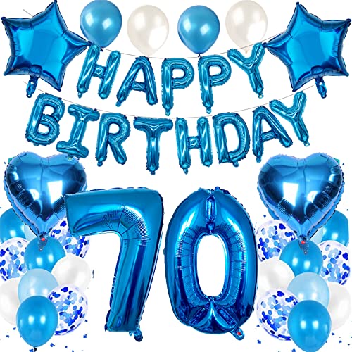 Feelairy Luftballon 70. Geburtstag Deko Männer Set, Blau Geburtstagsdeko 70 Jahre Mann, Folienballon Zahl 70 Blau, Luftballons Happy Birthday Banner Girlande, Ballon 70 Deko zum Geburtstag Mann Feelairy Luftballon 70. Geburtstag Deko Männer Set, Blau Geburtstagsdeko 70 Jahre Mann, Folienballon Zahl 70 Blau, Luftballons Happy Birthday Banner Girlande, Ballon 70 Deko zum Geburtstag Mann von Feelairy