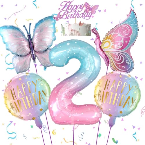 Feelairy Schmetterling Deko Geburtstag 2 Jahre Mädchen, Bunt Schmetterling 2, Luftballon 2 Jahre Geburtstagsdeko Mädchen Schmetterling Ballons Happy Birthday Deko für 2. Geburtstag Mädchen Deko Feelairy Schmetterling Deko Geburtstag 2 Jahre Mädchen, Bunt Schmetterling 2, Luftballon 2 Jahre Geburtstagsdeko Mädchen Schmetterling Ballons Happy Birthday Deko für 2. Geburtstag Mädchen Deko von Feelairy