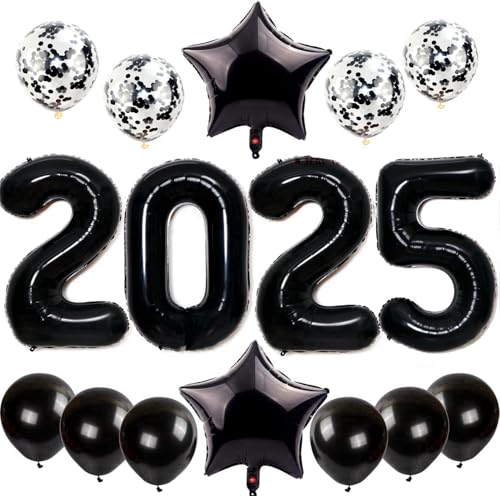 Feelairy Silvester Deko 2025 Dekoration, Luftballons 2025 Neujahr Silvesterdeko Schwarz, Helium Ballons 2025 Schwarz Folienballon Zahl 2025 für Jahreswechsel Neujahr Silvester Party Dekoration Feelairy Silvester Deko 2025 Dekoration, Luftballons 2025 Neujahr Silvesterdeko Schwarz, Helium Ballons 2025 Schwarz Folienballon Zahl 2025 für Jahreswechsel Neujahr Silvester Party Dekoration von Feelairy