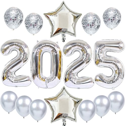 Feelairy Silvester Deko 2025 Dekoration, Luftballons 2025 Neujahr Silvesterdeko Silber, Helium Ballon 2025 Silber Folienballon Zahl 2025 für Jahreswechsel Neujahr Silvester Party Dekoration Feelairy Silvester Deko 2025 Dekoration, Luftballons 2025 Neujahr Silvesterdeko Silber, Helium Ballon 2025 Silber Folienballon Zahl 2025 für Jahreswechsel Neujahr Silvester Party Dekoration von Feelairy