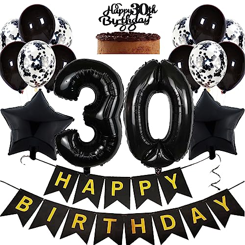Feelairy Geburtstagsdeko 30 Jahre Frauen, Luftballon 30. Geburtstag Deko Männer, Schwarz Tortendeko Happy 30th Birthday Deko 30 Jahre Frau, Ballon 30. Geburtstag Mann Party Dekoration Set Feelairy Geburtstagsdeko 30 Jahre Frauen, Luftballon 30. Geburtstag Deko Männer, Schwarz Tortendeko Happy 30th Birthday Deko 30 Jahre Frau, Ballon 30. Geburtstag Mann Party Dekoration Set von Feelairy