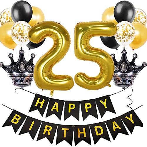 Feelairy Luftballon 25. Geburtstag Deko Frauen, Ballon Geburtstagsdeko 25 Jahr Männer, Schwarz Gold Happy Birthday Deko Ballon 25 Geburtstag Frau Party Deko, Ballon 25. Geburtstag Dekoration Set Feelairy Luftballon 25. Geburtstag Deko Frauen, Ballon Geburtstagsdeko 25 Jahr Männer, Schwarz Gold Happy Birthday Deko Ballon 25 Geburtstag Frau Party Deko, Ballon 25. Geburtstag Dekoration Set von Feelairy