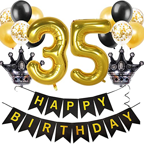 Feelairy Luftballon 35. Geburtstag Deko Frauen, Ballon Geburtstagsdeko 35 Jahr Männer, Schwarz Gold Happy Birthday Deko Ballon 35 Geburtstag Frau Party Deko, Ballon 35. Geburtstag Dekoration Set Feelairy Luftballon 35. Geburtstag Deko Frauen, Ballon Geburtstagsdeko 35 Jahr Männer, Schwarz Gold Happy Birthday Deko Ballon 35 Geburtstag Frau Party Deko, Ballon 35. Geburtstag Dekoration Set von Feelairy