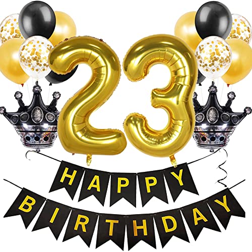Feelairy Luftballon 23. Geburtstag Deko Frauen, Ballon Geburtstagsdeko 23 Jahr Männer, Schwarz Gold Happy Birthday Deko Ballon 23 Geburtstag Frau Party Deko, Ballon 23. Geburtstag Dekoration Set Feelairy Luftballon 23. Geburtstag Deko Frauen, Ballon Geburtstagsdeko 23 Jahr Männer, Schwarz Gold Happy Birthday Deko Ballon 23 Geburtstag Frau Party Deko, Ballon 23. Geburtstag Dekoration Set von Feelairy