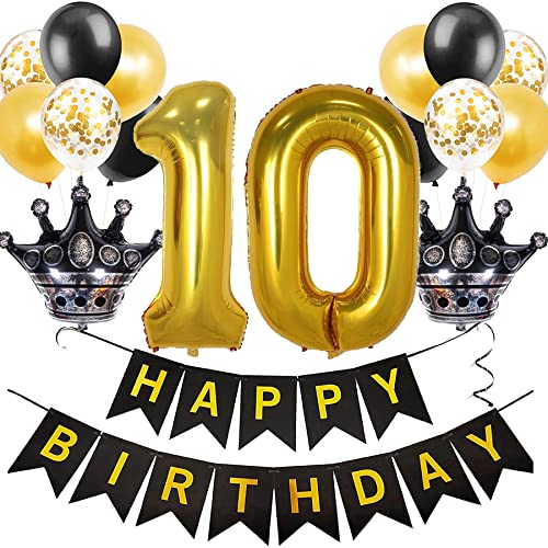 Feelairy Luftballon 10. Geburtstag Deko Mädchen, Ballon Geburtstagsdeko 10 Jahr Junge, Schwarz Gold Happy Birthday Deko Ballon 10 Geburtstag Mädchen Party Deko, Ballon 10. Geburtstag Dekoration Set Feelairy Luftballon 10. Geburtstag Deko Mädchen, Ballon Geburtstagsdeko 10 Jahr Junge, Schwarz Gold Happy Birthday Deko Ballon 10 Geburtstag Mädchen Party Deko, Ballon 10. Geburtstag Dekoration Set von Feelairy