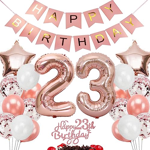 Feelairy Geburtstagsdeko 23 Jahre Mädchen, Rosegold Luftballon 23. Geburtstag Deko Mädchen, Tortendeko Happy 23th Birthday Deko 23 Jahre Mädchen, Ballon 23. Geburtstag Kinder Party Dekoration Set Feelairy Geburtstagsdeko 23 Jahre Mädchen, Rosegold Luftballon 23. Geburtstag Deko Mädchen, Tortendeko Happy 23th Birthday Deko 23 Jahre Mädchen, Ballon 23. Geburtstag Kinder Party Dekoration Set von Feelairy