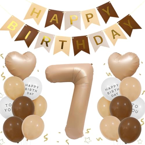 Luftballon 7. Geburtstag Mädchen, Folienballon 7 Braun Deko 7. Geburtstag Junge, Geburtstagsdeko Beige Braun Ballons Beige Aprikose Herz Ballons Happy Birthday Deko für 7 Jahre Mädchen Junge Luftballon 7. Geburtstag Mädchen, Folienballon 7 Braun Deko 7. Geburtstag Junge, Geburtstagsdeko Beige Braun Ballons Beige Aprikose Herz Ballons Happy Birthday Deko für 7 Jahre Mädchen Junge von Feelairy