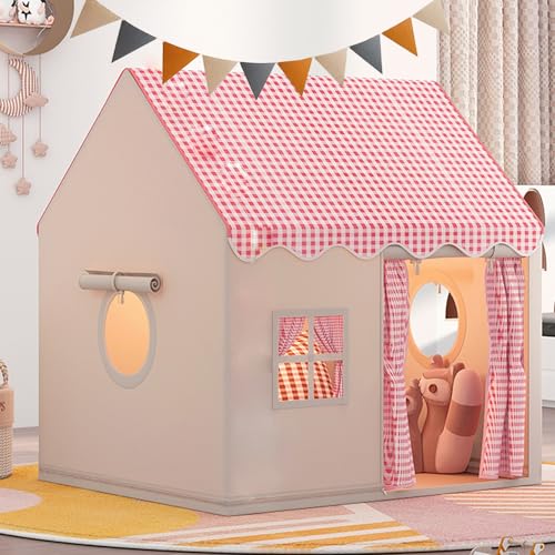 Spielzelt Kinder Indoor für Drinnen, Kinder Spielhaus Indoor Kinderzelt Kinderspielhaus, Zelt für kinderzimmer(Rosa) von Feelhea