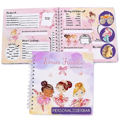 Feenstaub Freundebuch Grundschule, personalisiert mit Namen, Schulfreundebuch, Freundschaftsbuch Schule, Freundealbum Tänzerinnen, Erinnerungsbuch für Schulkinder, Geschenk Einschulung Feenstaub Freundebuch Grundschule, personalisiert mit Namen, Schulfreundebuch, Freundschaftsbuch Schule, Freundealbum Tänzerinnen, Erinnerungsbuch für Schulkinder, Geschenk Einschulung von Feenstaub