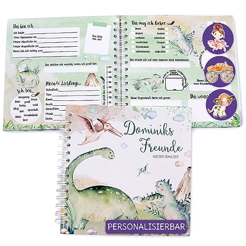 Feenstaub Freundebuch Grundschule, Erinnerungsalbum personalisiert mit Namen, Schulfreundebuch, Freundschaftsbuch Schule, Dino Freundealbum für Schulkinder, Geschenk Einschulung Feenstaub Freundebuch Grundschule, Erinnerungsalbum personalisiert mit Namen, Schulfreundebuch, Freundschaftsbuch Schule, Dino Freundealbum für Schulkinder, Geschenk Einschulung von Feenstaub
