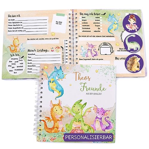 Feenstaub Freundebuch Grundschule, Erinnerungsalbum personalisiert mit Namen, Schulfreundebuch, Freundschaftsbuch Schule, Drachen Freundealbum für Schulkinder, Geschenk Einschulung Feenstaub Freundebuch Grundschule, Erinnerungsalbum personalisiert mit Namen, Schulfreundebuch, Freundschaftsbuch Schule, Drachen Freundealbum für Schulkinder, Geschenk Einschulung von Feenstaub