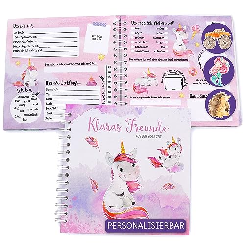 Feenstaub Freundebuch Grundschule, Erinnerungsalbum personalisiert mit Namen, Schulfreundebuch, Freundschaftsbuch Schule, Einhorn Freundealbum für Schulkinder, Geschenk Einschulung Feenstaub Freundebuch Grundschule, Erinnerungsalbum personalisiert mit Namen, Schulfreundebuch, Freundschaftsbuch Schule, Einhorn Freundealbum für Schulkinder, Geschenk Einschulung von Feenstaub