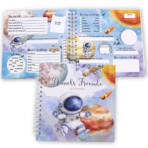 Feenstaub Freundebuch Grundschule, Weltall, personalisiert mit Namen, Schulfreundebuch, Freundschaftsbuch Schule, Freundealbum Astronaut, Erinnerungsbuch für Schulkinder, Geschenk Einschulung Feenstaub Freundebuch Grundschule, Weltall, personalisiert mit Namen, Schulfreundebuch, Freundschaftsbuch Schule, Freundealbum Astronaut, Erinnerungsbuch für Schulkinder, Geschenk Einschulung von Feenstaub