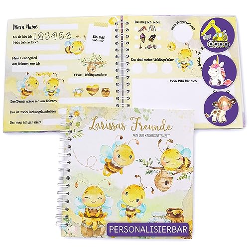 Feenstaub Freundebuch Kindergarten, personalisiert mit Namen, Freundebuch Bienen, Meine ersten Freunde, Geschenk Kindergartenstart, spiralgebundenes Freundschaftsbuch für Kindergartenkinder Feenstaub Freundebuch Kindergarten, personalisiert mit Namen, Freundebuch Bienen, Meine ersten Freunde, Geschenk Kindergartenstart, spiralgebundenes Freundschaftsbuch für Kindergartenkinder von Feenstaub