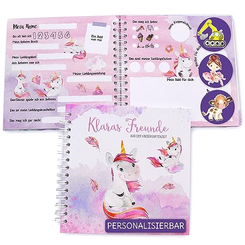 Feenstaub Freundebuch Kindergarten, personalisiert mit Namen, Freundebuch Einhorn, Meine ersten Freunde, Geschenk Kindergartenstart, spiralgebundenes Freundschaftsbuch für Kindergartenkinder Feenstaub Freundebuch Kindergarten, personalisiert mit Namen, Freundebuch Einhorn, Meine ersten Freunde, Geschenk Kindergartenstart, spiralgebundenes Freundschaftsbuch für Kindergartenkinder von Feenstaub