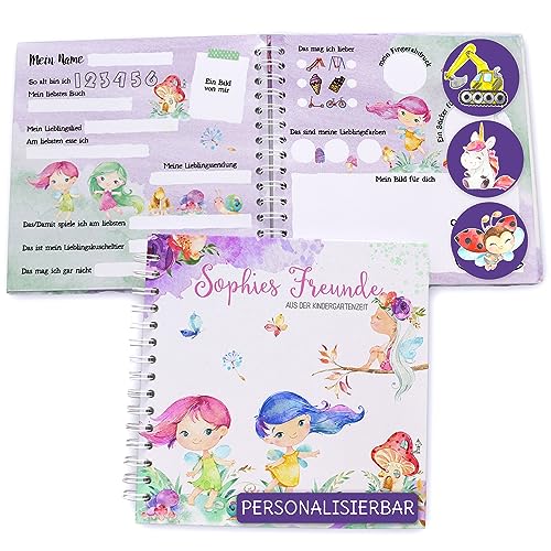 Feenstaub Freundebuch Kindergarten, personalisiert mit Namen, Freundebuch Fee, Meine ersten Freunde, Geschenk Kindergartenstart, spiralgebundenes Freundschaftsbuch für Kindergartenkinder Feenstaub Freundebuch Kindergarten, personalisiert mit Namen, Freundebuch Fee, Meine ersten Freunde, Geschenk Kindergartenstart, spiralgebundenes Freundschaftsbuch für Kindergartenkinder von Feenstaub